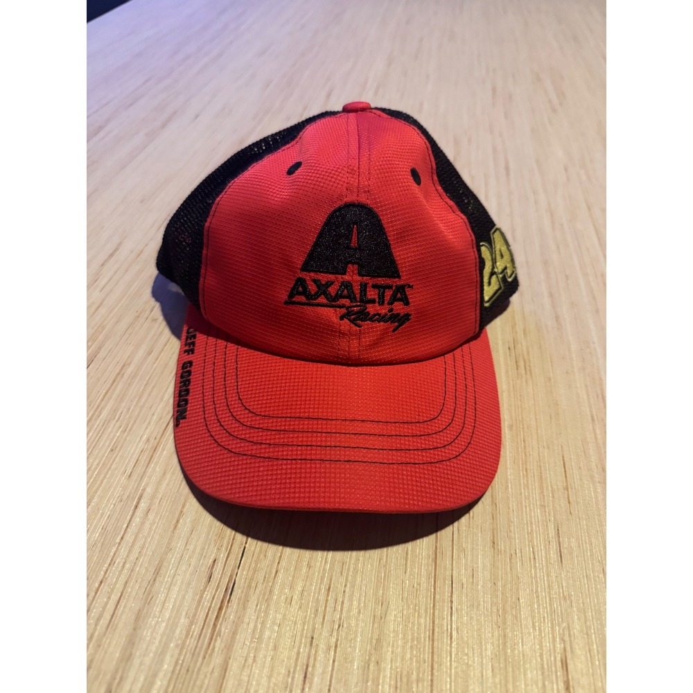 Jeff Gordon Axalta Racing Nascar Trucker Hat Red Black Checkered Flag Sports 47